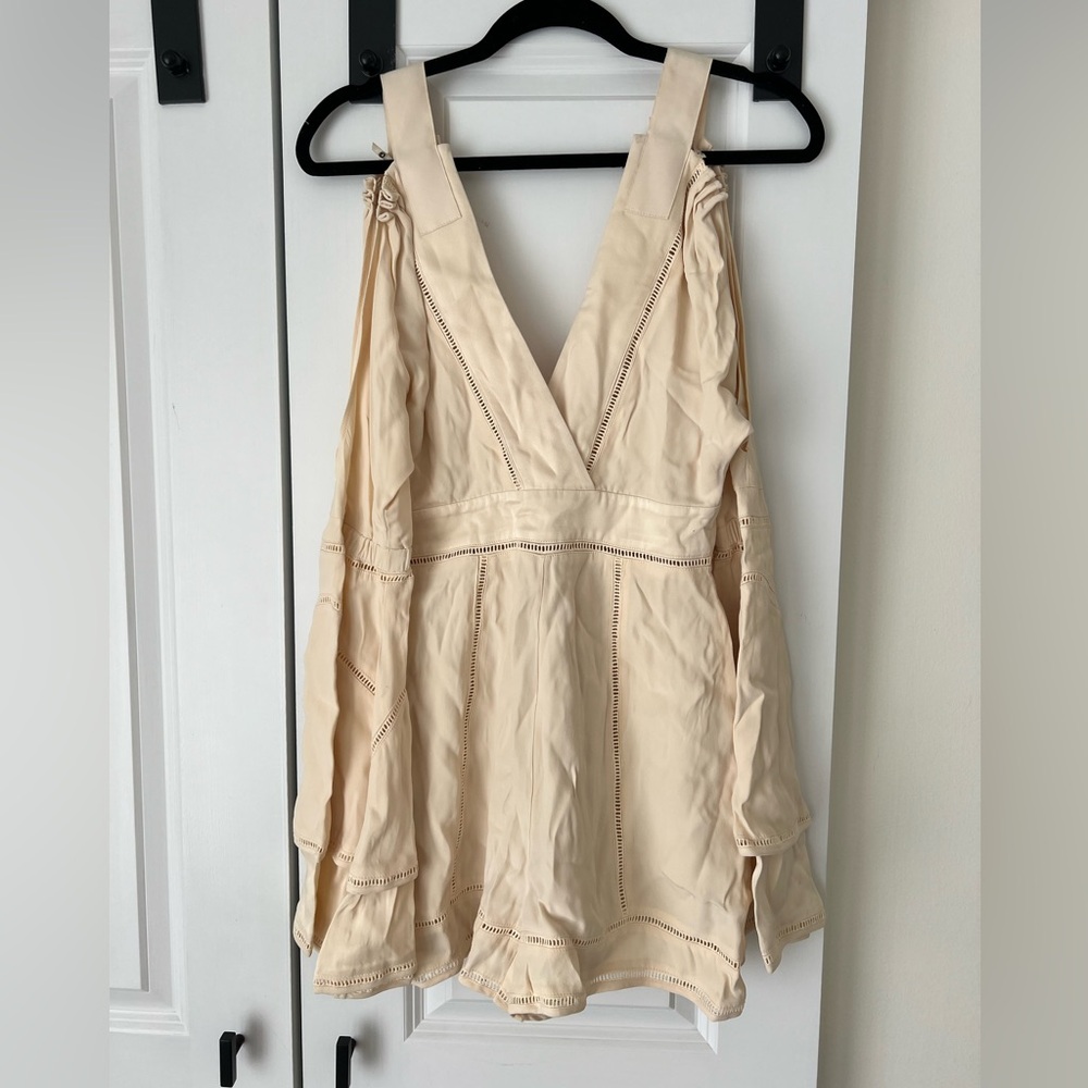 Cream/nude romper with open shoulders NWT
